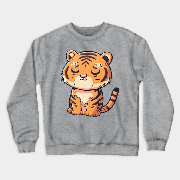 A little tiger very sure of himself, I would say very confident Crewneck Sweatshirt by Cute Planet Earth Mini